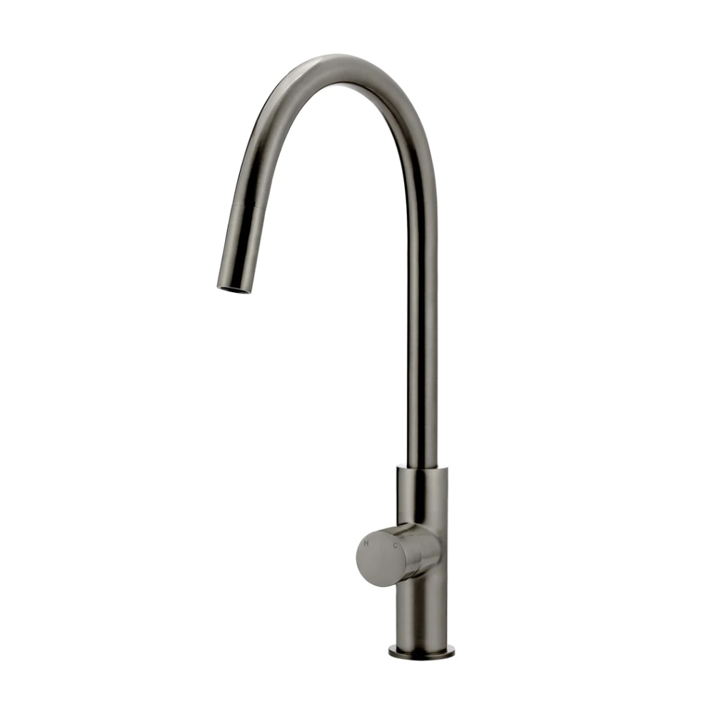 Meir Round Pinless Piccola Pull Out Kitchen Mixer Tap | Shadow