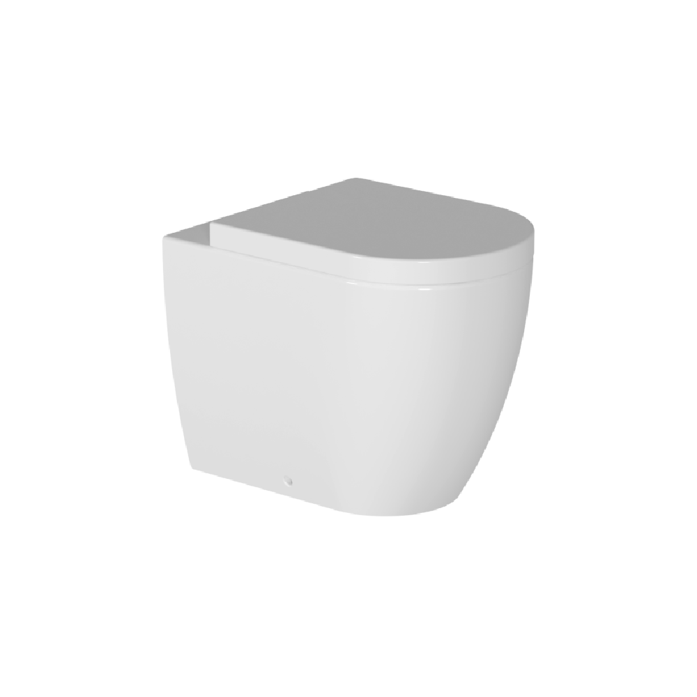 Zen II | Rimless Floor Mount Toilet With Thick Seat Matt White