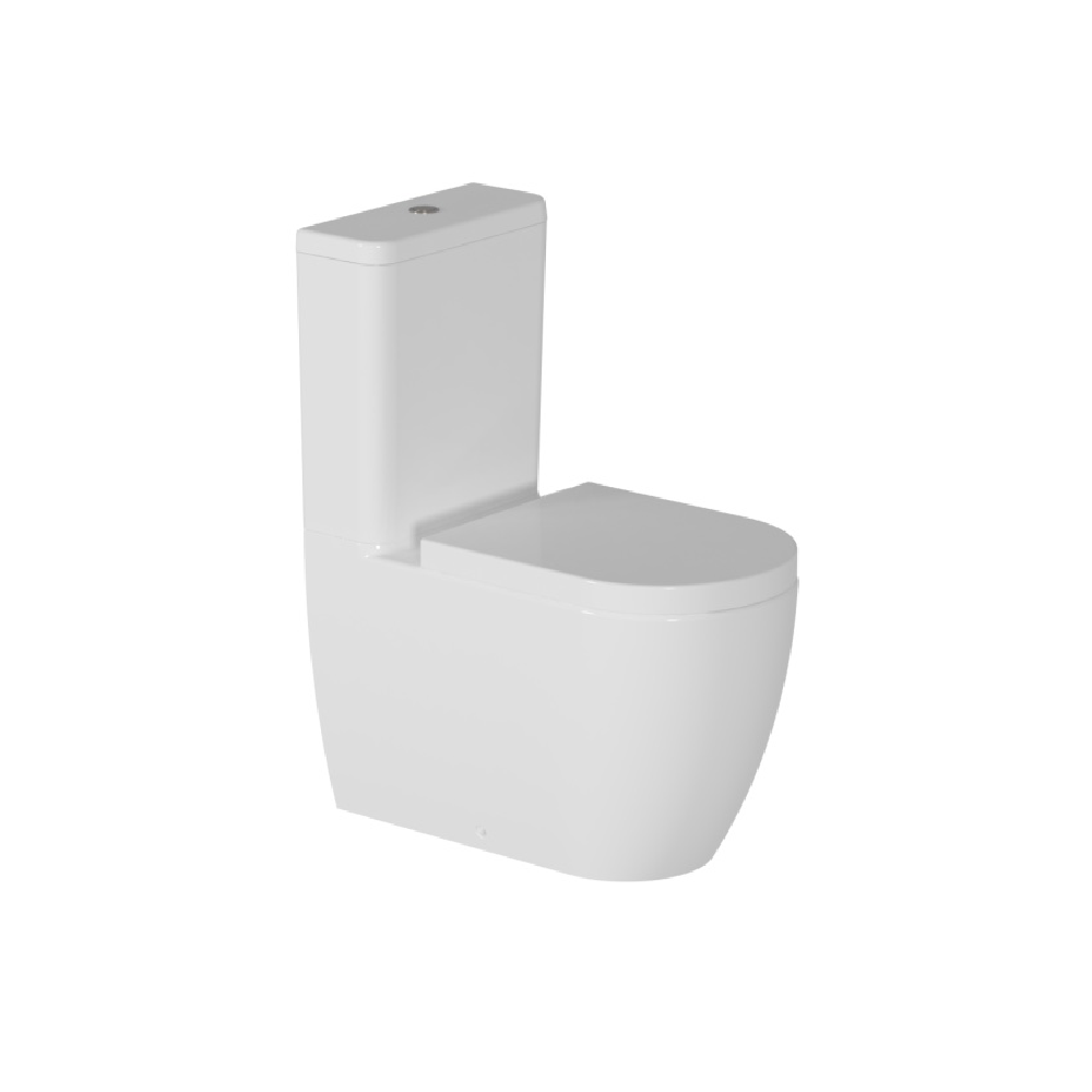Zen II | Rimless Back To Wall Toilet Suite With Thick Seat White