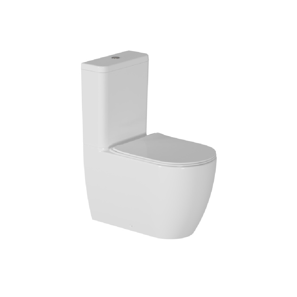 Zen II | Rimless Back To Wall Toilet Suite With Slim Seat White