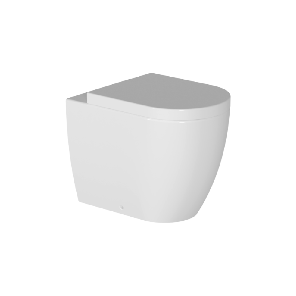 Zen II | Rimless Floor Mount Toilet With Thick Seat Gloss White