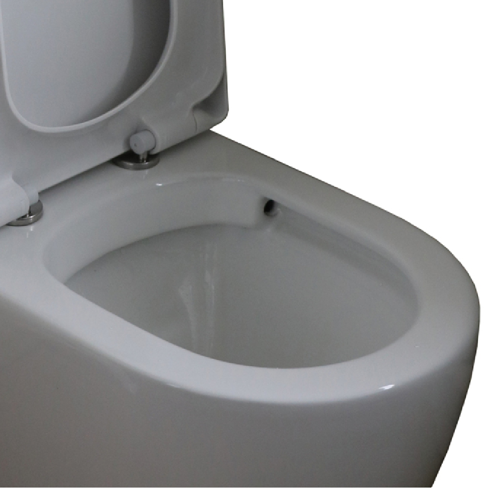Rose & Stone Harlow | Rimless Overheight Back To Wall Toilet Suite Thick Seat