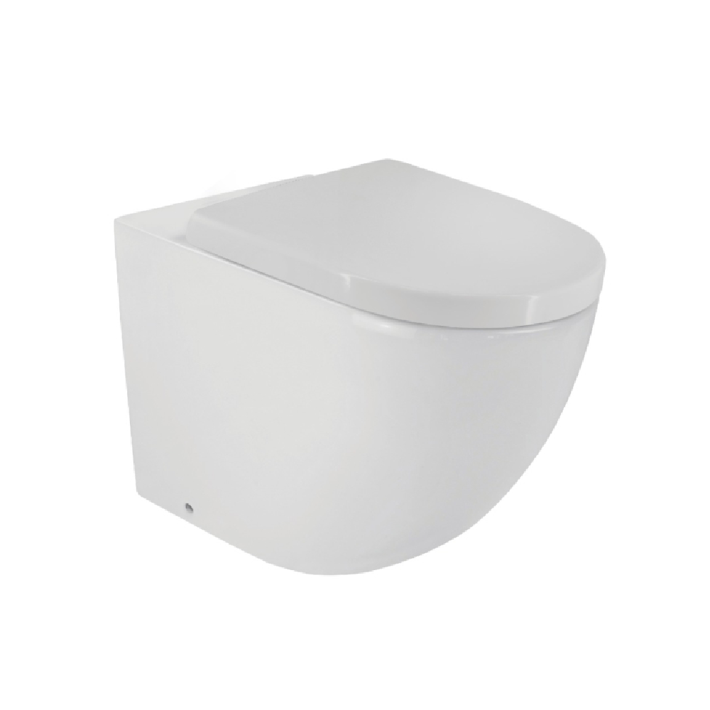 Rose & Stone Harlow | Rimless Floor Mount Toilet With Thick Seat