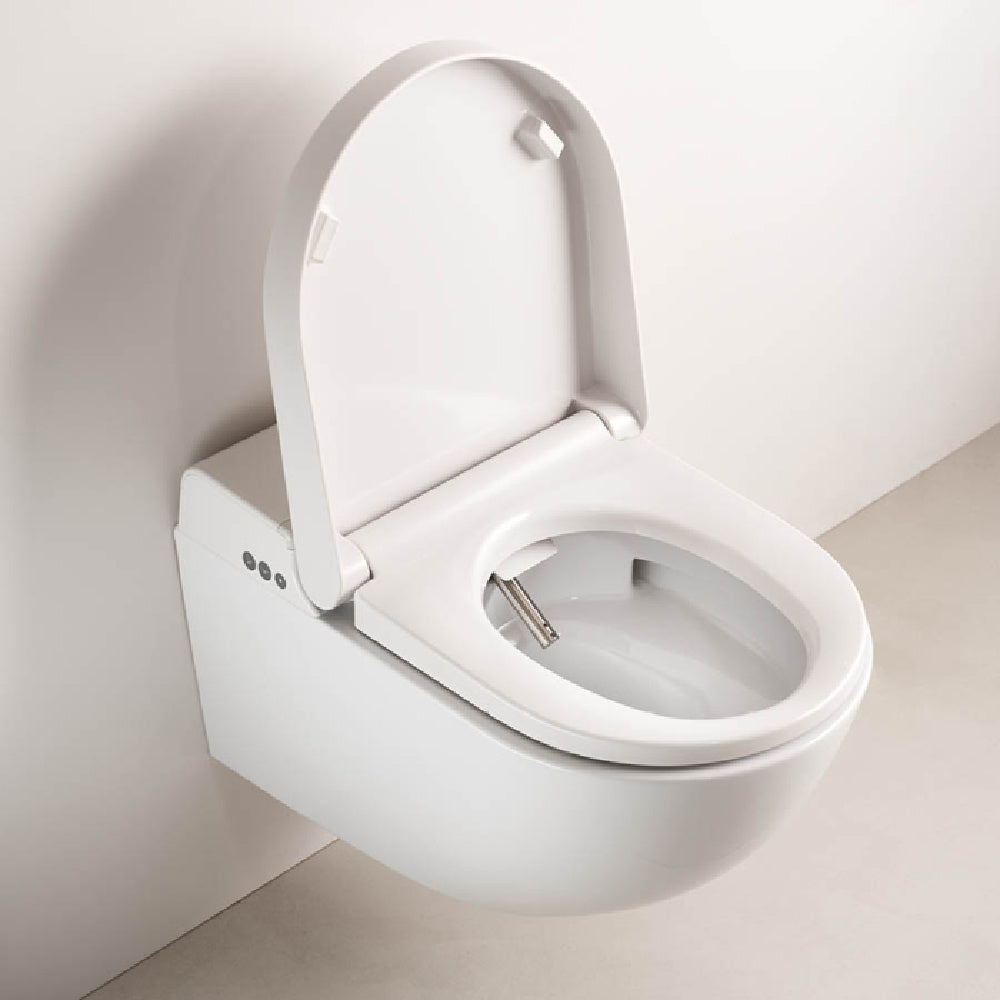 Sfera Rimless Wall Hung Shower Toilet | White