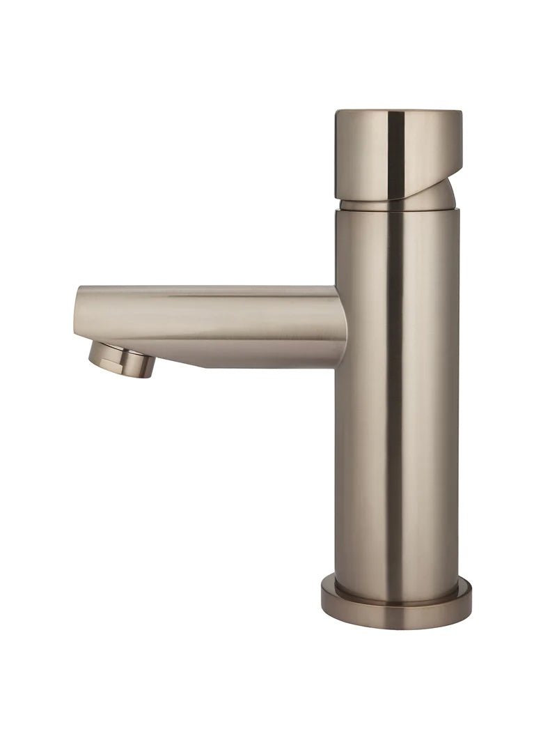 Meir Round Pinless Basin Mixer | Champagne