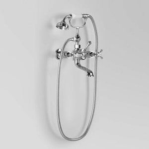 Astra Walker Bath Taps Astra Walker Edwardian Wall Mounted Bath Mixer with Single Function Hand Shower