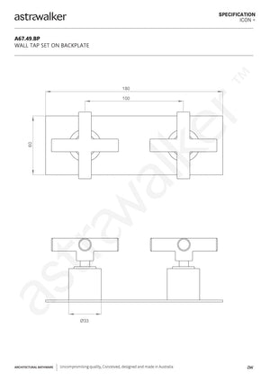Astra Walker Wall Mixers Astra Walker Icon + Wall Tap Set on Back Plate