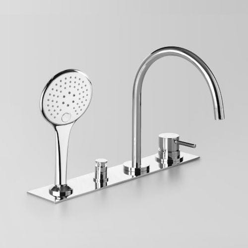 Astra Walker Bath Taps Astra Walker Icon Hob Set with Multi-Function Hand Shower, Diverter & Mixer on Backplate