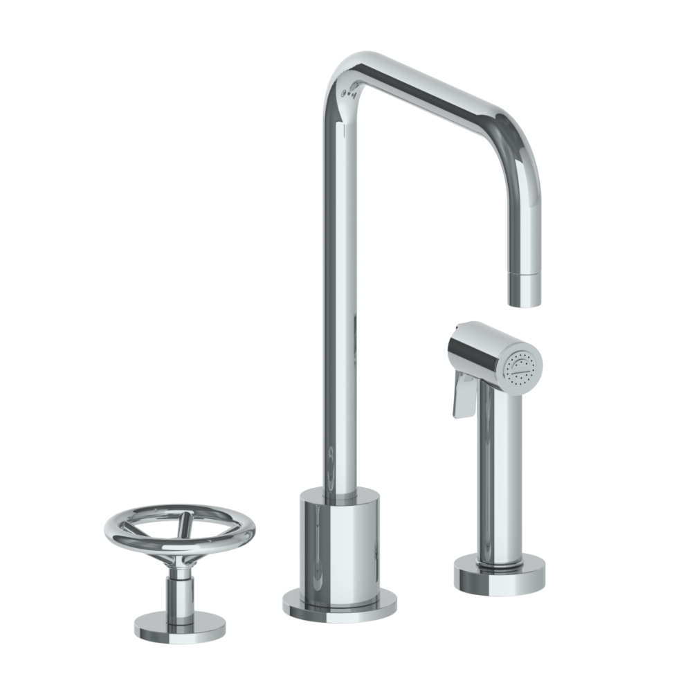 The Watermark Collection Kitchen Taps Polished Chrome The Watermark Collection Brooklyn 2 Hole Kitchen Set with Seperate Pull Out Rinse Spray