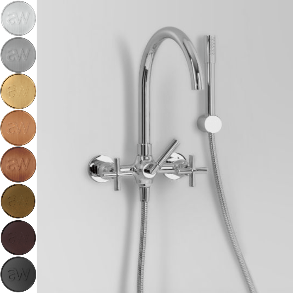 Astra Walker Bath Taps Astra Walker Icon + Wall Mounted Bath Mixer with Single Function Hand Shower