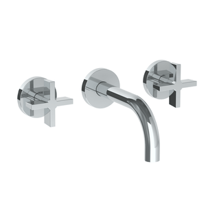 The Watermark Collection Basin Taps Polished Chrome The Watermark Collection London Wall Mounted 3 Hole Basin Set with 142mm Spout | Cross Handle