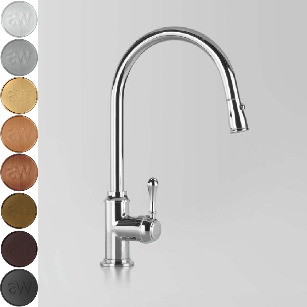 Astra Walker Kitchen Tap Astra Walker Signature Gooseneck Sink Mixer with Dual Function Pull Out Spray