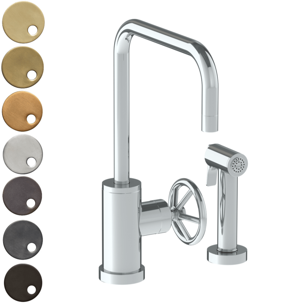 The Watermark Collection Kitchen Taps Polished Chrome The Watermark Collection Brooklyn Monoblock Kitchen Mixer with Seperate Pull Out Rinse Spray