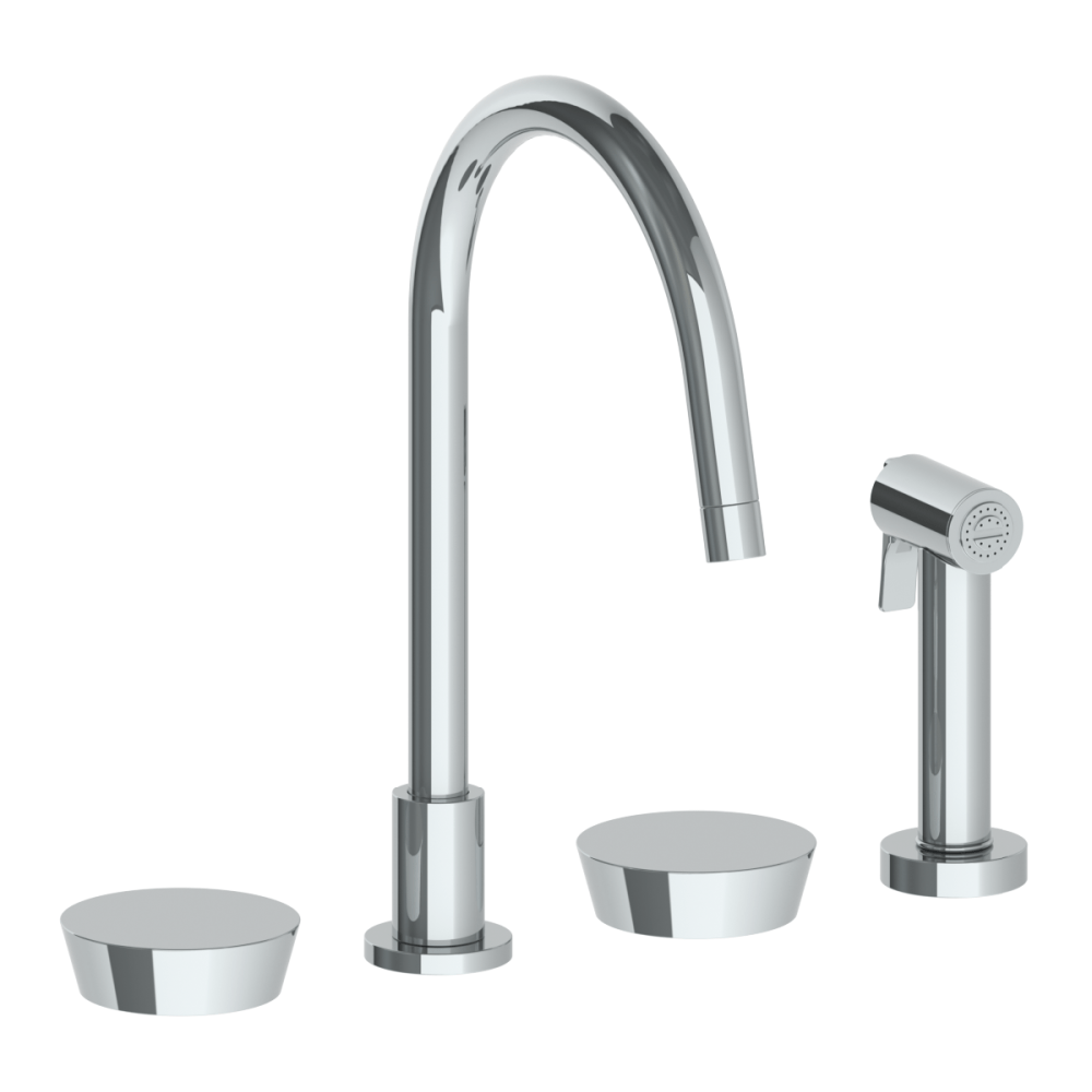 The Watermark Collection Kitchen Taps The Watermark Collection Zen 3 Hole Kitchen Set with Seperate Pull Out Rinse Spray