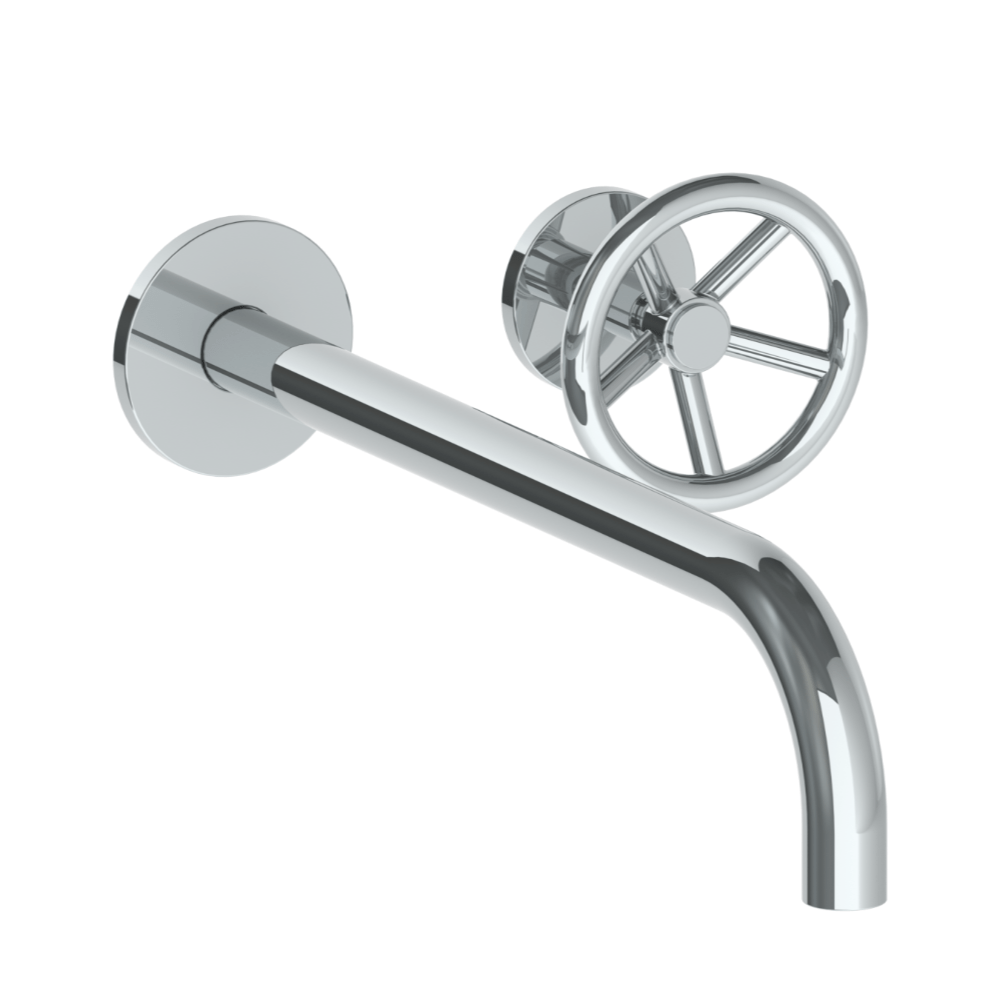 The Watermark Collection Basin Taps Polished Chrome The Watermark Collection Brooklyn Wall Mounted 2 Hole Basin Set with 296mm Spout