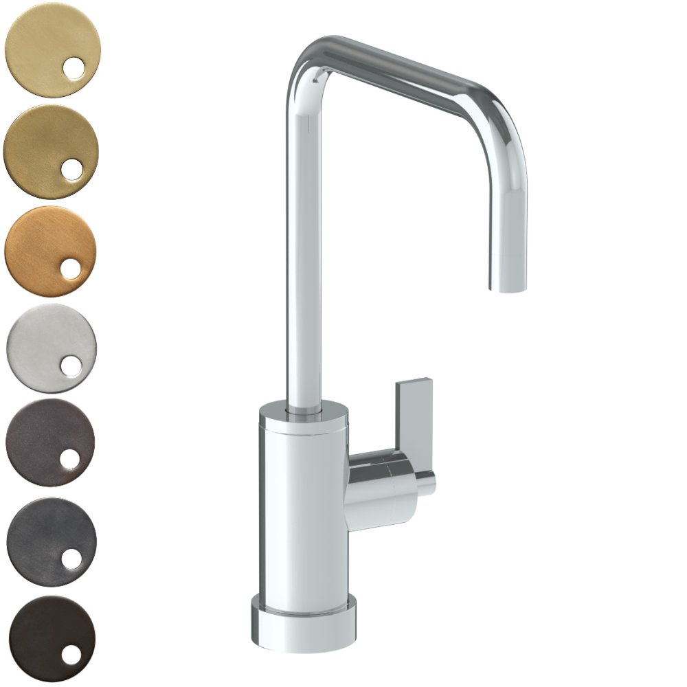 The Watermark Collection Kitchen Taps Polished Chrome The Watermark Collection London Monoblock Kitchen Mixer with Square Spout | Lever Handle