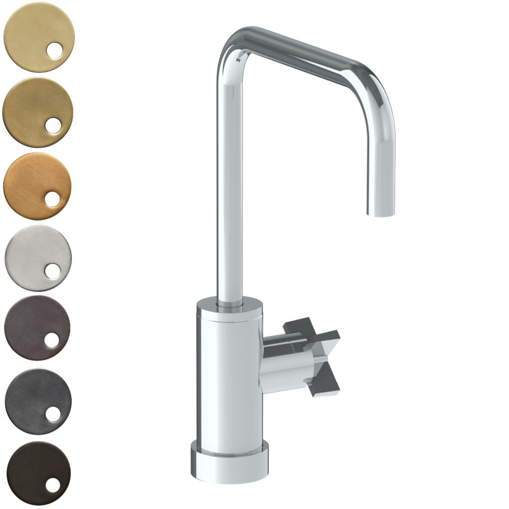 The Watermark Collection Kitchen Taps Polished Chrome The Watermark Collection London Monoblock Kitchen Mixer with Square Spout | Cross Handle