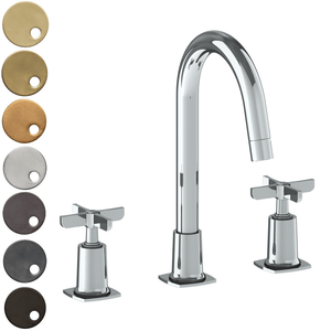 The Watermark Collection Basin Taps Polished Chrome The Watermark Collection Highline 3 Hole Basin Set with Smooth Spout | Cross Handle