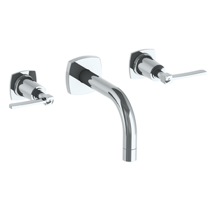 The Watermark Collection Basin Taps Polished Chrome The Watermark Collection Highline Wall Mounted 3 Hole Basin Set with 142mm Smooth Spout | Lever Handle