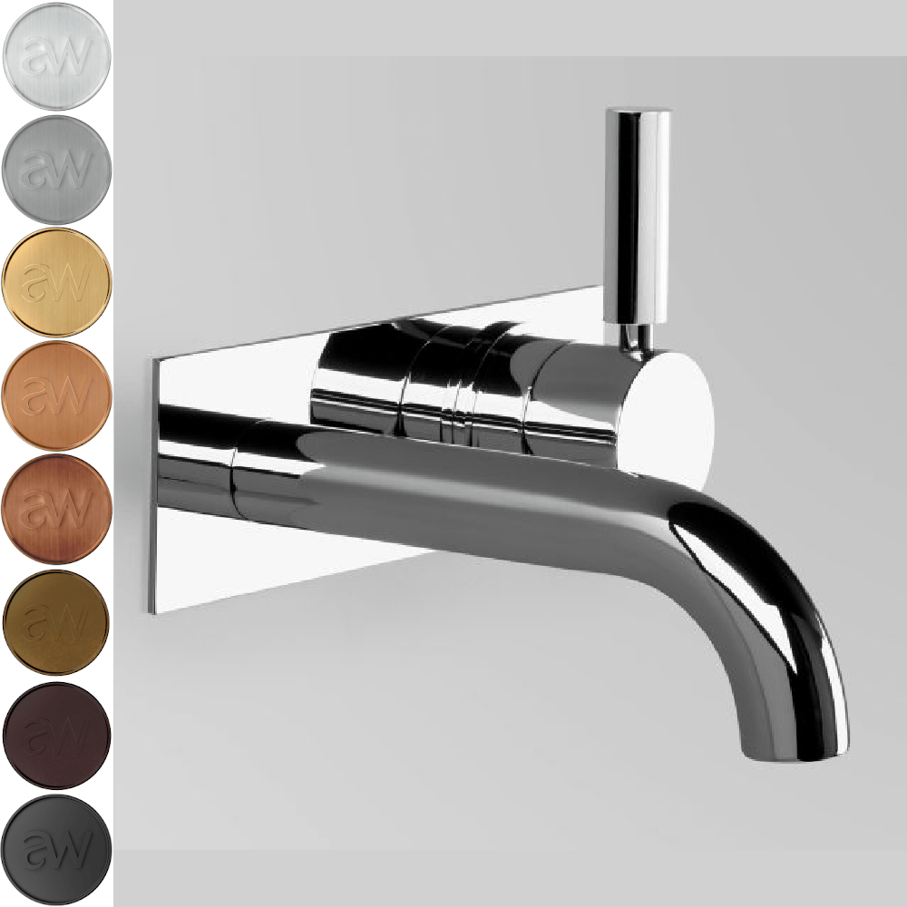Astra Walker Basin Taps Astra Walker Icon + Lever Wall Mixer Set on Backplate with 200mm Spout
