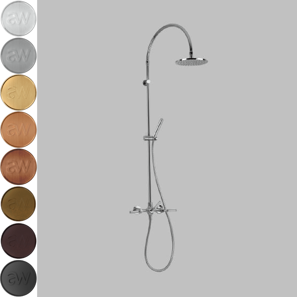 Astra Walker Showers Astra Walker Knurled Icon + Lever Exposed Shower Set with Taps, Diverter & Single Function Hand Shower