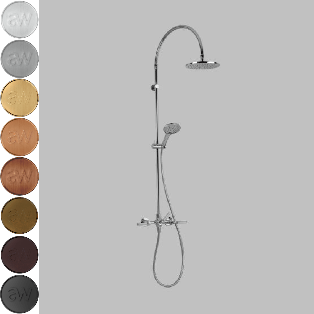 Astra Walker Showers Astra Walker Knurled Icon + Lever Exposed Shower Set with Taps, Diverter & Multi-Function Hand Shower