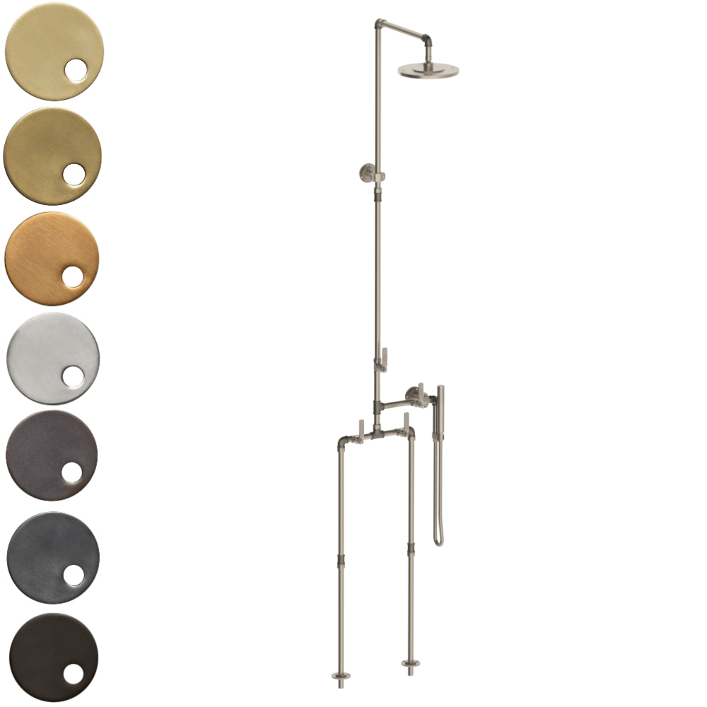 The Watermark Collection Shower Polished Chrome The Watermark Collection Elan Vital Freestanding Exposed Thermostatic Deluge Shower & Hand Shower Set