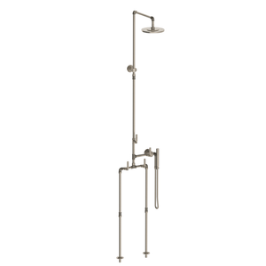 The Watermark Collection Shower Polished Chrome The Watermark Collection Elan Vital Freestanding Exposed Thermostatic Deluge Shower & Hand Shower Set