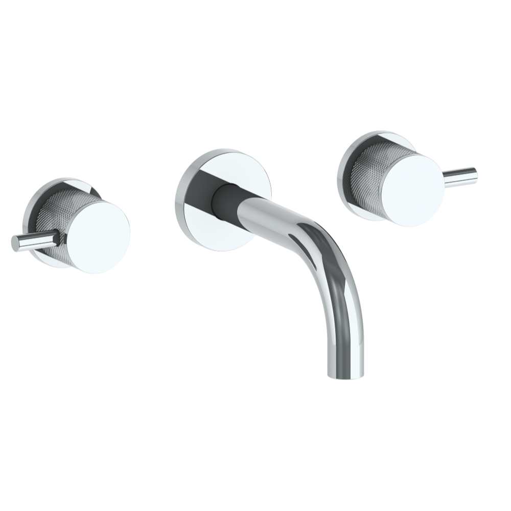 The Watermark Collection Basin Taps Polished Chrome The Watermark Collection Titanium Wall Mounted 3 Hole Basin Set with 142mm Spout