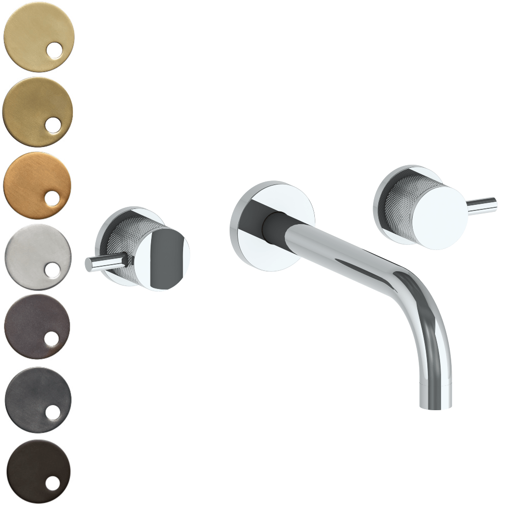 The Watermark Collection Basin Taps Polished Chrome The Watermark Collection Titanium Wall Mounted 3 Hole Basin Set with 212mm Spout