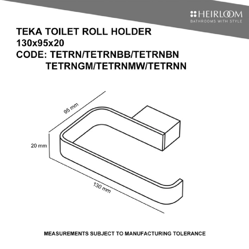 Heirloom Toilet Roll Holders Heirloom Teka Toilet Roll Holder | Black