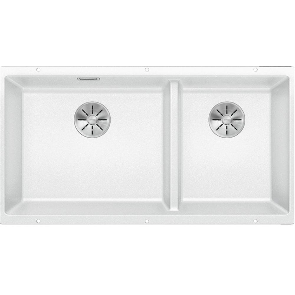 Blanco Kitchen Sinks - Granite Blanco Silgranit Subline 480/320-U Double Sink | White