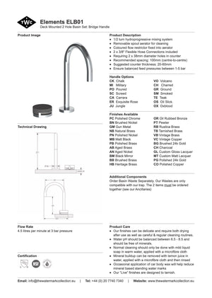 The Watermark Collection Basin Taps The Watermark Collection Elements 2 Hole Basin Set | Bridge Insert