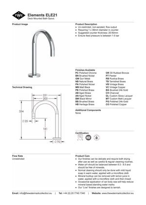 The Watermark Collection Spouts Polished Chrome The Watermark Collection Elements Hob Mounted Bath Spout