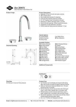 The Watermark Collection Kitchen Taps The Watermark Collection Zen 3 Hole Kitchen Set