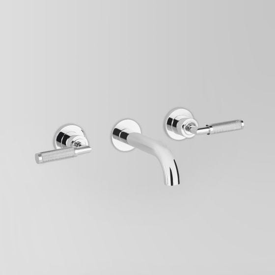 Astra Walker Basin Taps Astra Walker Knurled Icon + Lever Wall Set with 155mm Spout