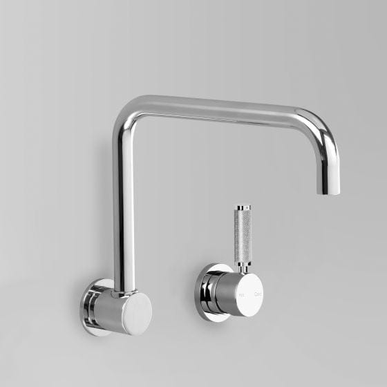 The Kitchen Hub Basin Taps Astra Walker Knurled Icon + Lever Wall Mixer Set