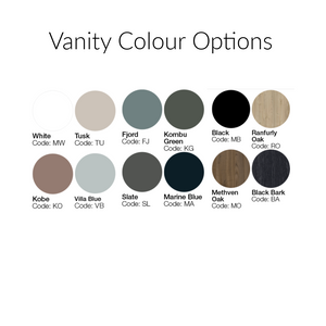 Ava Curve Opaco 900 Left Corner 2 Drawer Vanity