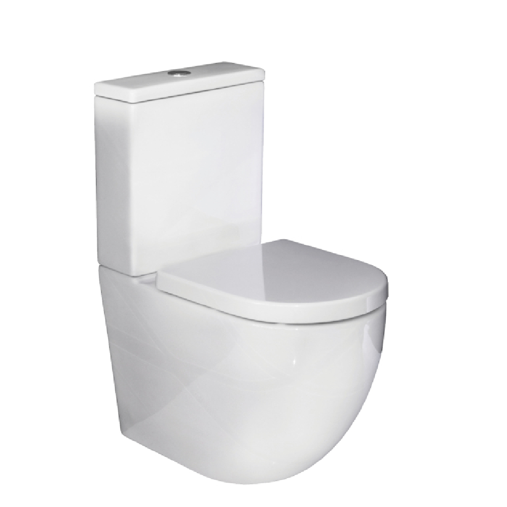 Rose & Stone Harlow | Rimless Back To Wall Toilet Suite Thick Seat