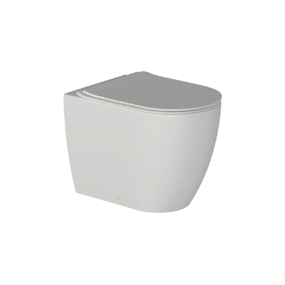 Zen II | Rimless Floor Mount Toilet With Slim Seat Matt White