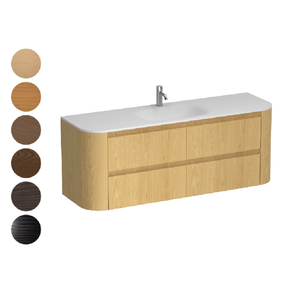 Stanza Curve Spio 1500 4 Drawer Vanity Centre Basin