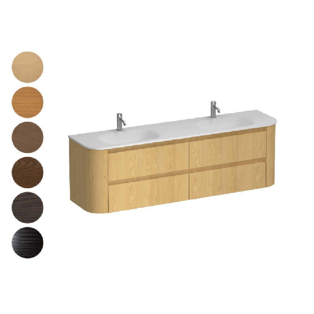 Stanza Curve Spio 1800 4 Drawer Double Vanity