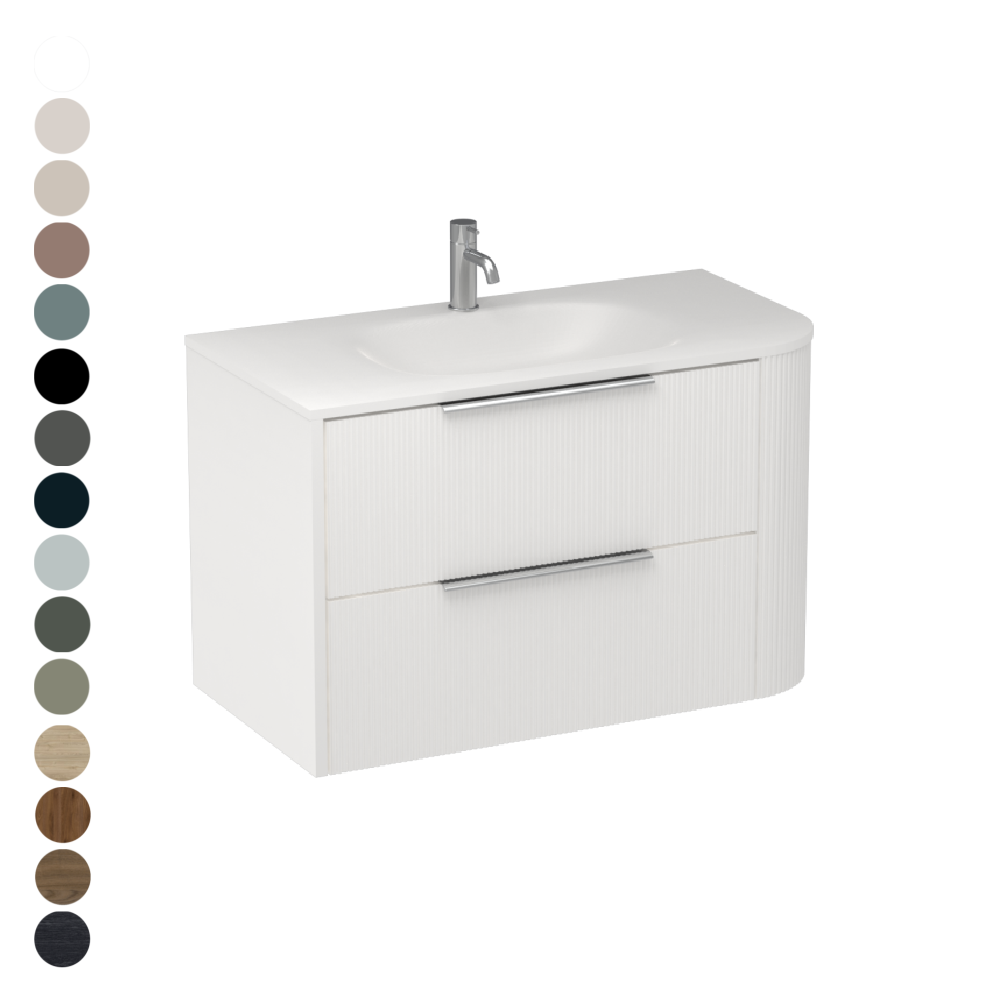 Ava Curve Spio 900 Left Corner 2 Drawer Vanity