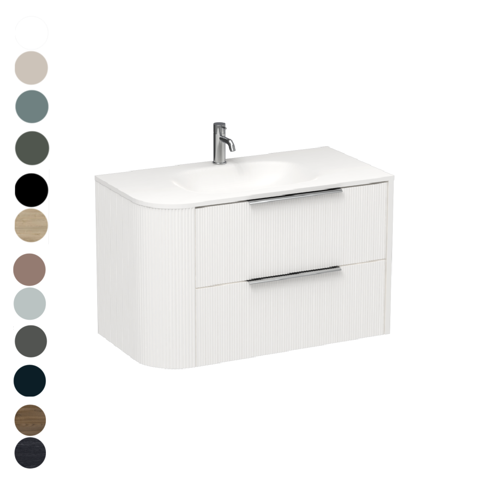 Ava Curve Spio 900 Right Corner 2 Drawer Vanity