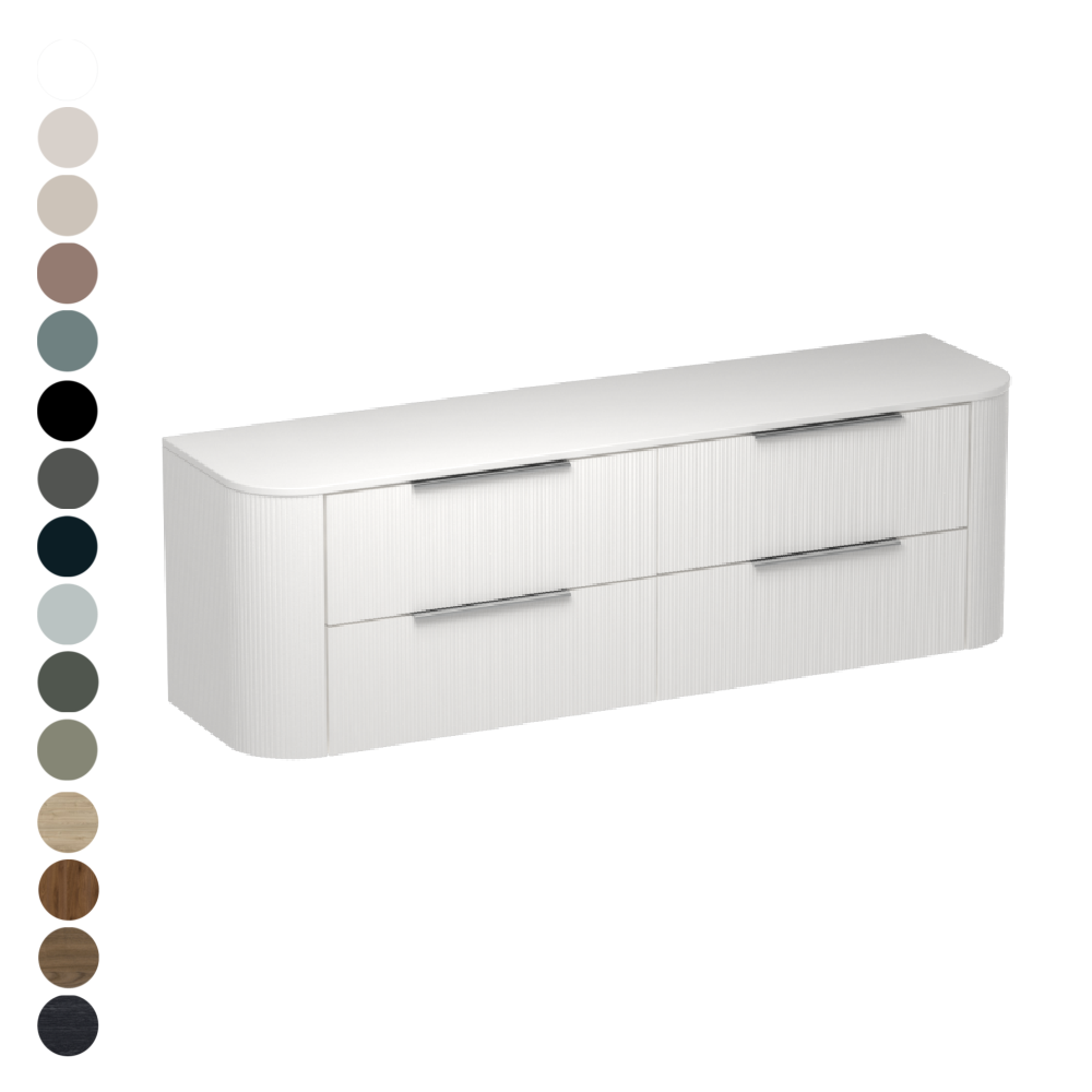 Ava Curve Opaco 1800 4 Drawer Vanity