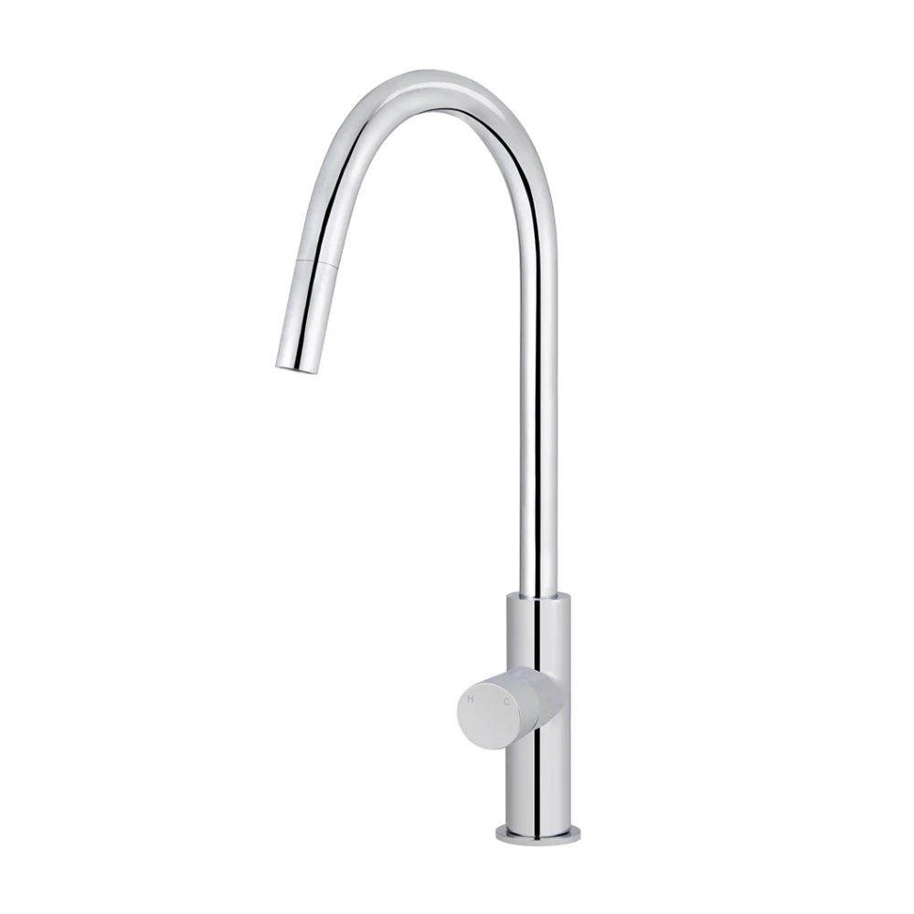 Meir Round Pinless Piccola Pull Out Kitchen Mixer Tap | Polished Chrome