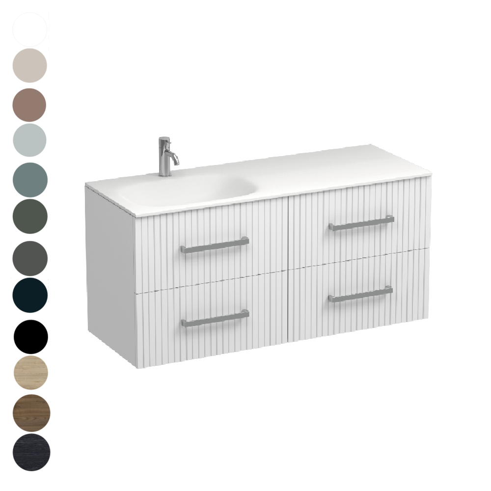 Lima Spio 1200 4 Drawer Vanity Left Basin