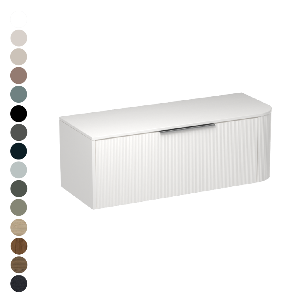 Ava Curve Opaco 1200 Left Corner 1 Drawer Vanity