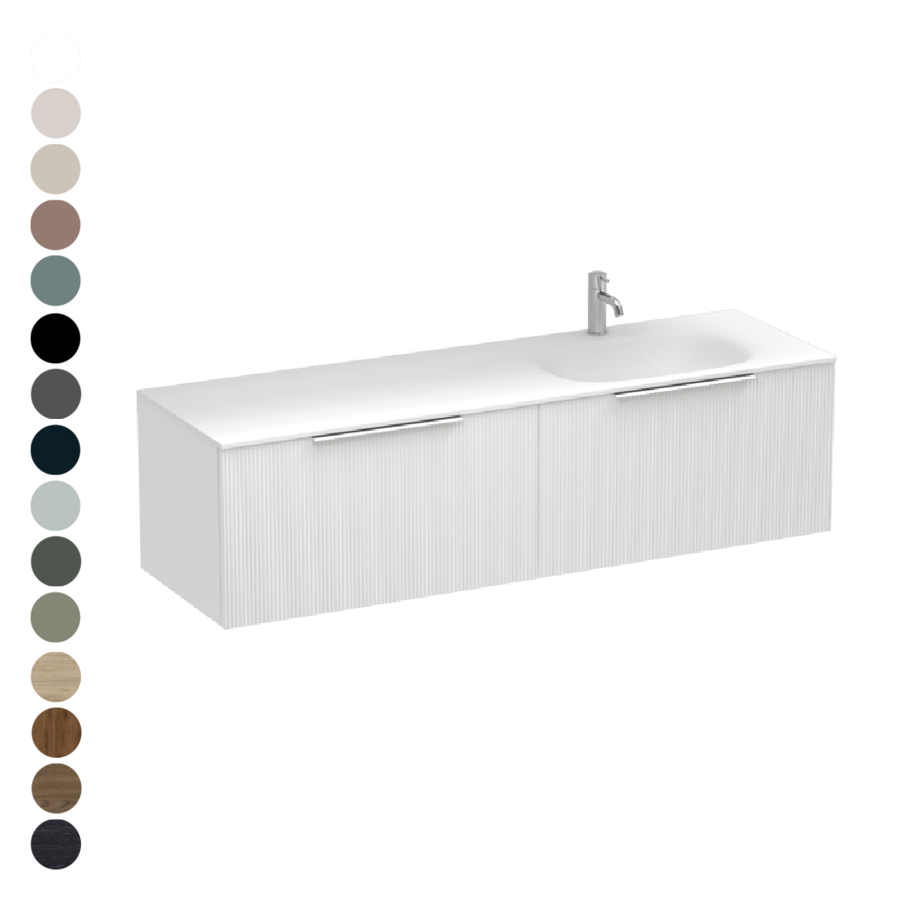 Ava Spio 1500 2 Drawer Vanity Right Basin