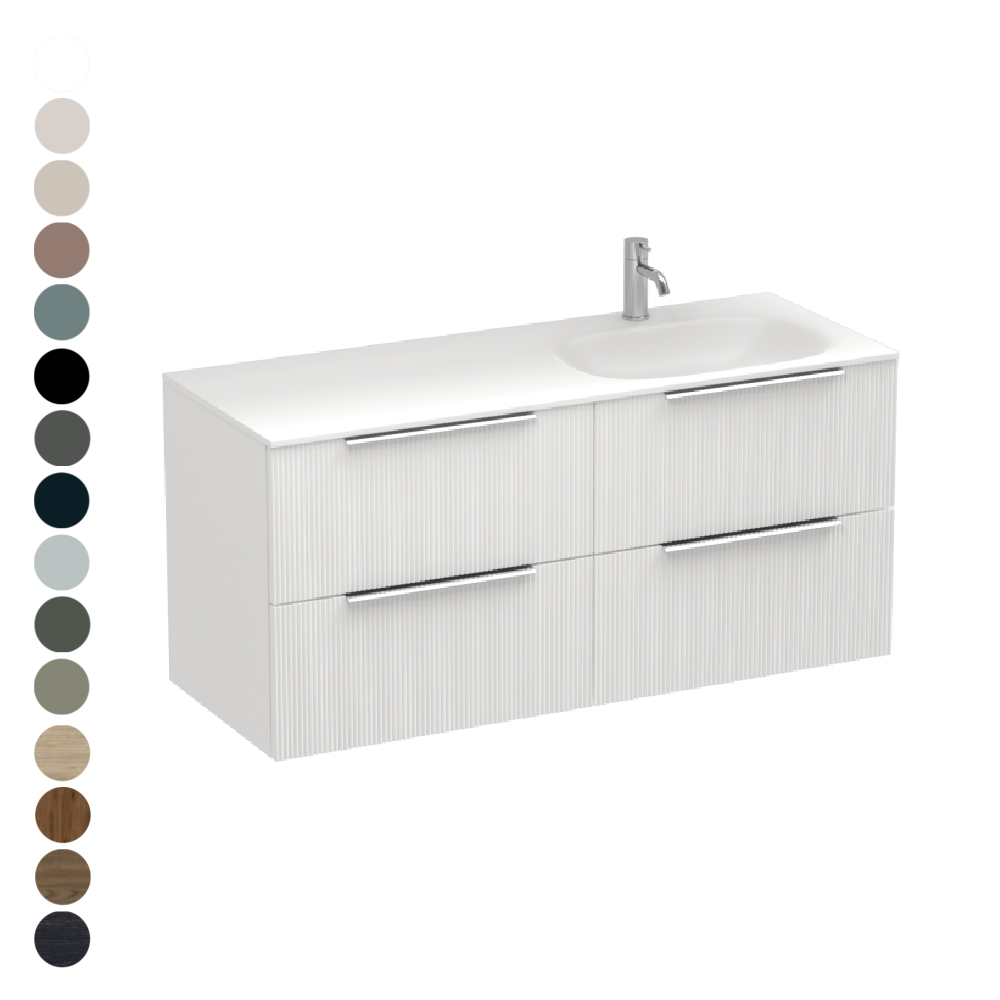 Ava Spio 1200 4 Drawer Vanity Right Basin